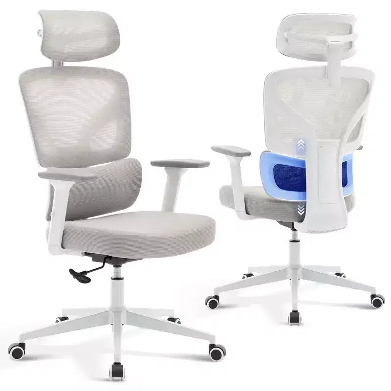 Silla de oficina ergonómica de respaldo alto Silla gamer de malla transpirable con soporte lumbar ajustable y reposabrazos 3D