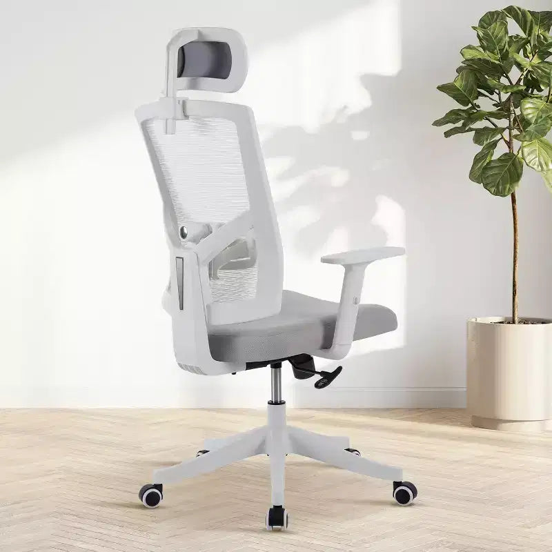 Silla de oficina ergonómica, silla de escritorio para computadora cómoda con reposacabezas acolchado ajustable, sillas de juego cómodas con soporte lumbar para dormitorio, estudio, estudiante