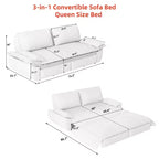 Whisen Sofá Cama 3 en 1 de Terciopelo Tamaño Queen, Sofá Loveseat Convertible