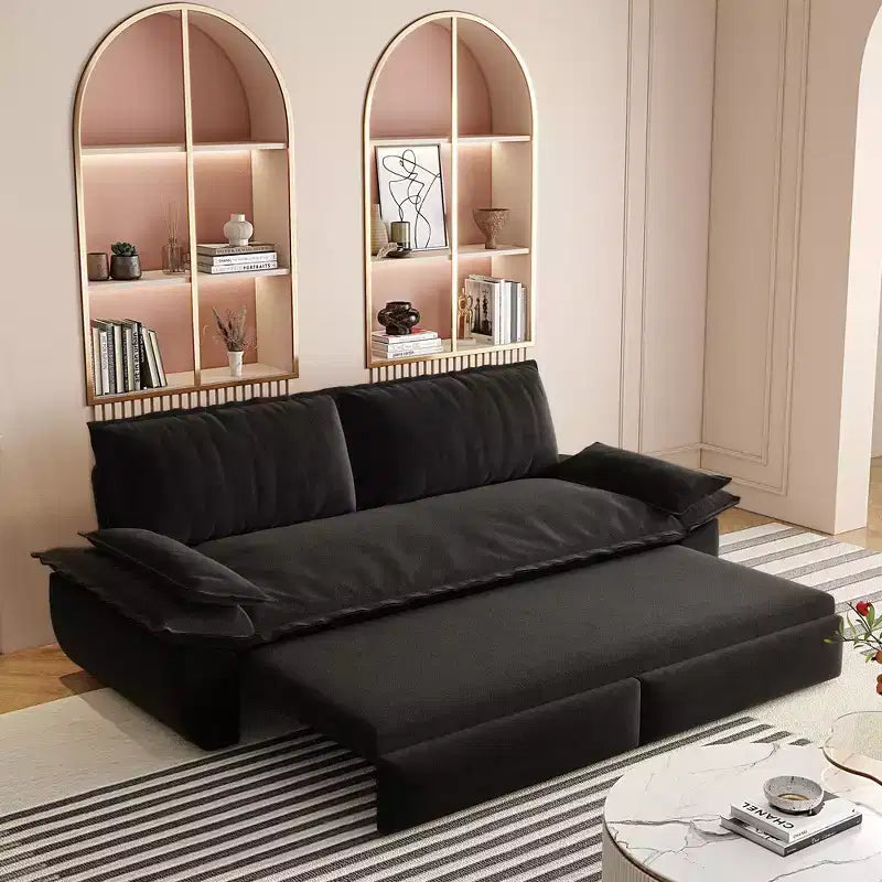 Whisen Sofá Cama 3 en 1 de Terciopelo Tamaño Queen, Sofá Loveseat Convertible