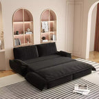 Whisen Sofá Cama 3 en 1 de Terciopelo Tamaño Queen, Sofá Loveseat Convertible