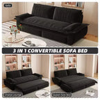 Whisen Sofá Cama 3 en 1 de Terciopelo Tamaño Queen, Sofá Loveseat Convertible