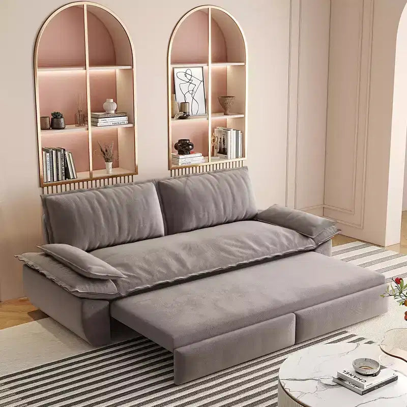 Whisen Sofá Cama 3 en 1 de Terciopelo Tamaño Queen, Sofá Loveseat Convertible