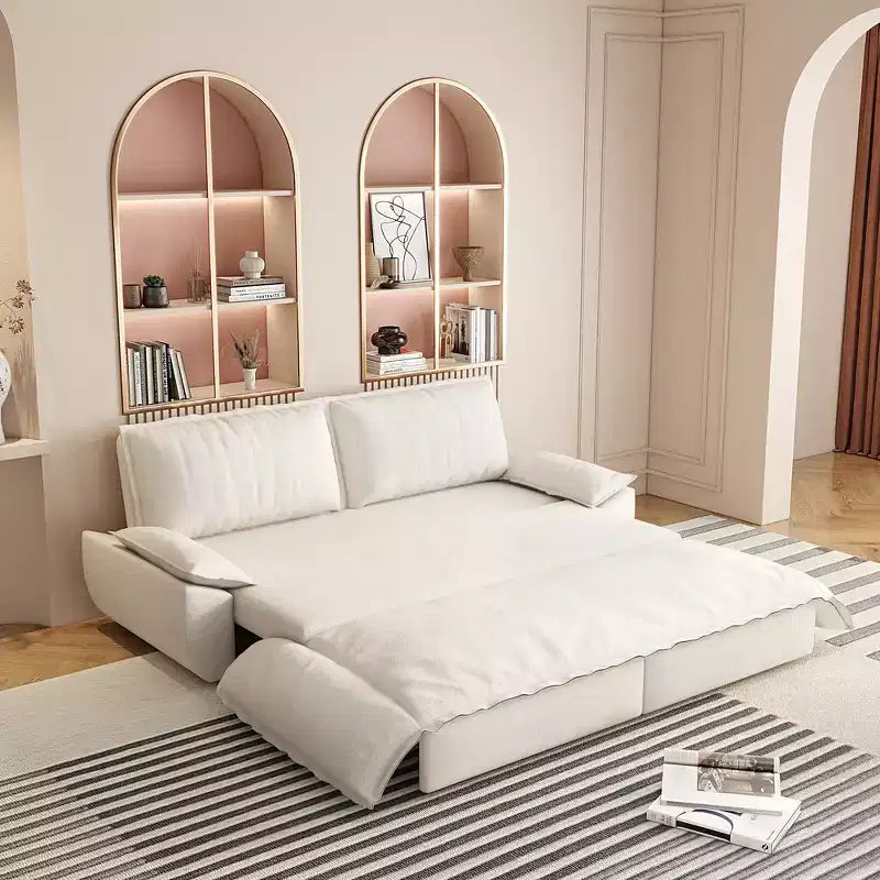 Whisen Sofá Cama 3 en 1 de Terciopelo Tamaño Queen, Sofá Loveseat Convertible