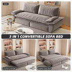 Whisen Sofá Cama 3 en 1 de Terciopelo Tamaño Queen, Sofá Loveseat Convertible