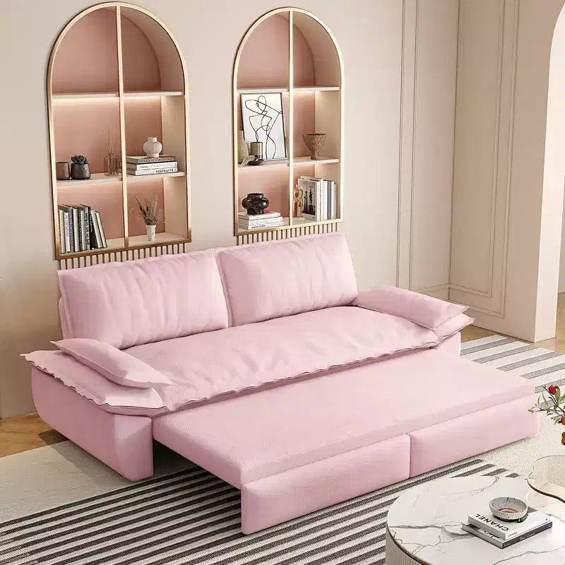 Whisen Sofá Cama 3 en 1 de Terciopelo Tamaño Queen, Sofá Loveseat Convertible