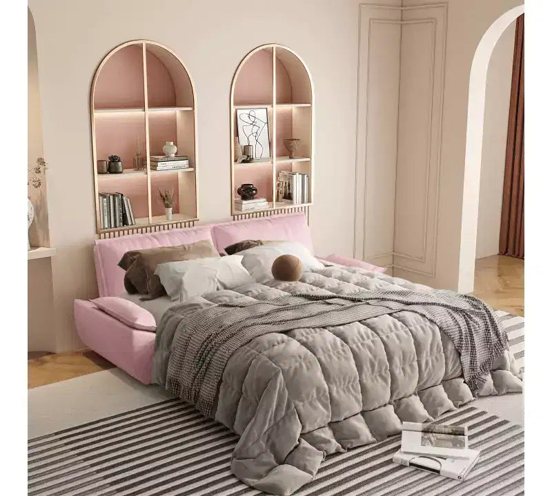 Whisen Sofá Cama 3 en 1 de Terciopelo Tamaño Queen, Sofá Loveseat Convertible