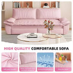 Whisen Sofá Cama 3 en 1 de Terciopelo Tamaño Queen, Sofá Loveseat Convertible