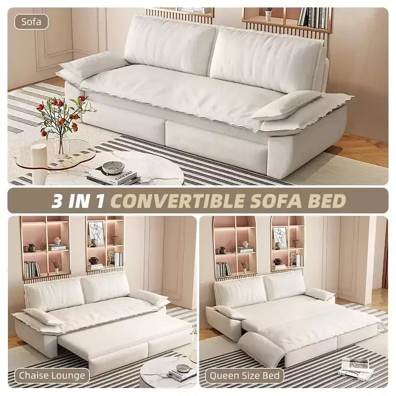 Whisen Sofá Cama 3 en 1 de Terciopelo Tamaño Queen, Sofá Loveseat Convertible