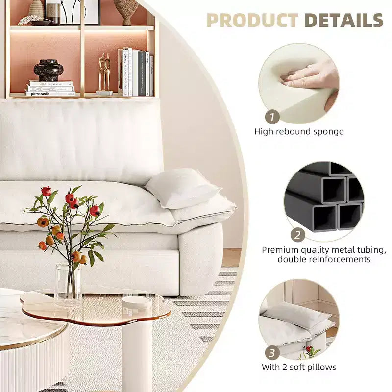 Whisen Sofá Cama 3 en 1 de Terciopelo Tamaño Queen, Sofá Loveseat Convertible