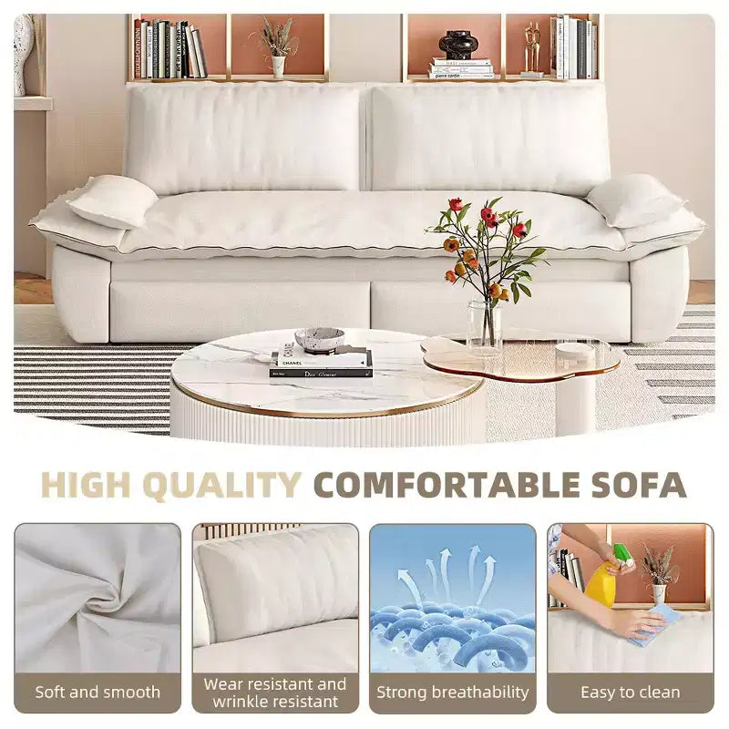 Whisen Sofá Cama 3 en 1 de Terciopelo Tamaño Queen, Sofá Loveseat Convertible