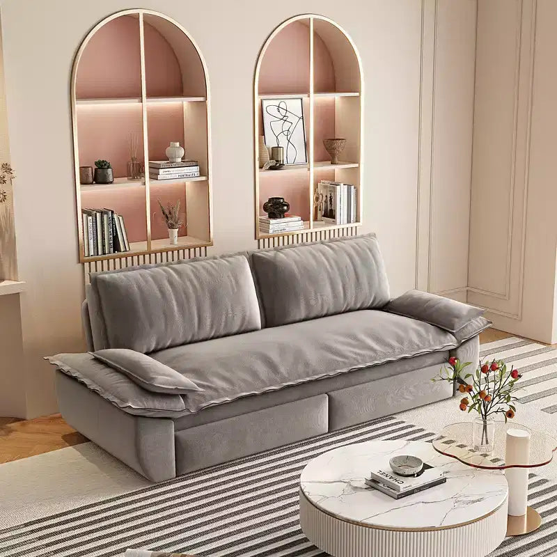 Whisen Sofá Cama 3 en 1 de Terciopelo Tamaño Queen, Sofá Loveseat Convertible
