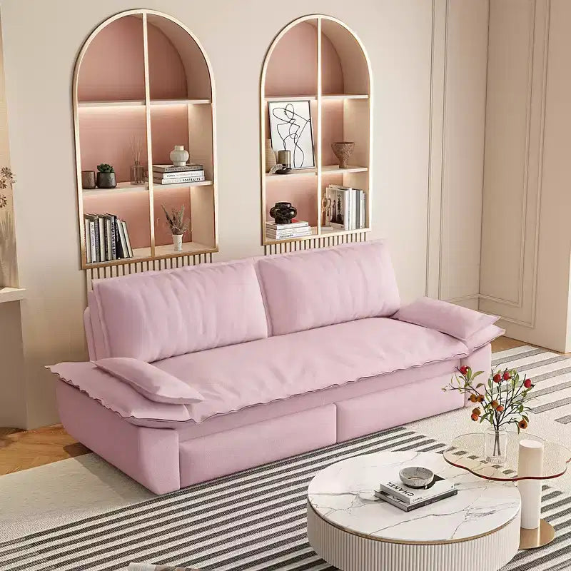 Whisen Sofá Cama 3 en 1 de Terciopelo Tamaño Queen, Sofá Loveseat Convertible