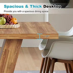 Mesa de comedor de casa de campo TUYOHW para 4-6 personas, mesa de cocina rectangular con tapa de 4 cm de grosor y soporte triangular, 120 cm de largo, nogal+marrón