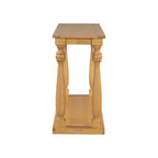 Mesa consola vintage de vetas de madera, patas de jarrón, estante base, para recibidor, pasillo, sala de estar, dormitorio