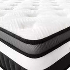 Colchón King en oferta: colchón de espuma viscoelástica de gel de 14 pulgadas, tecnología de enfriamiento, sensación media, alivio de presión, certificado CertiPUR-US, 7 capas de espuma