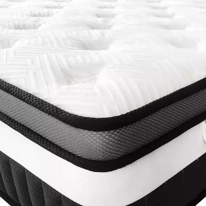 Colchón King en oferta: colchón de espuma viscoelástica de gel de 14 pulgadas, tecnología de enfriamiento, sensación media, alivio de presión, certificado CertiPUR-US, 7 capas de espuma