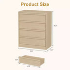 Cómoda de 4 cajones para dormitorio, mesita de noche con 4 cajones de gran almacenaje, mesa auxiliar pequeña para salón, habitación infantil, recibidor