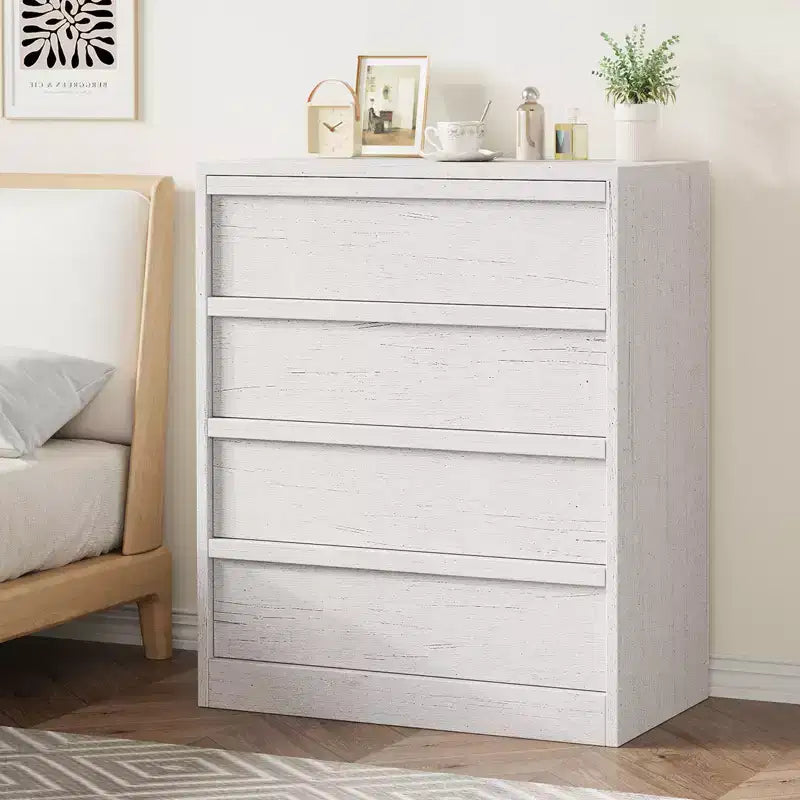 Cómoda de 4 cajones para dormitorio, mesita de noche con 4 cajones de gran almacenaje, mesa auxiliar pequeña para salón, habitación infantil, recibidor
