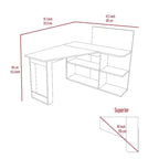 Escritorio para computadora TUYOHW, escritorio en forma de L con cuatro estantes, escritorio de esquina con múltiples niveles de estanterías abiertas, espacio de trabajo extendido para oficina en casa, estudio