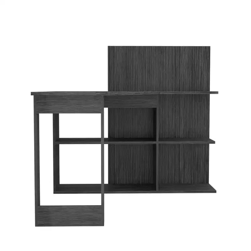 Escritorio para computadora TUYOHW, escritorio en forma de L con cuatro estantes, escritorio de esquina con múltiples niveles de estanterías abiertas, espacio de trabajo extendido para oficina en casa, estudio