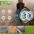 Carro utilitario plegable con ruedas todo terreno y manija ajustable - 108 kg de capacidad para compras, camping y jardín - Negro