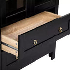 sumyeg Alacena de Cocina Alta de 71 Pulgadas con Arcos y Puertas de Vidrio, Estantes Ajustables y 2 Cajones Grandes