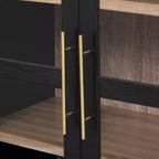 sumyeg Alacena de Cocina Alta de 71 Pulgadas con Arcos y Puertas de Vidrio, Estantes Ajustables y 2 Cajones Grandes