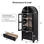 sumyeg Alacena de Cocina Alta de 71 Pulgadas con Arcos y Puertas de Vidrio, Estantes Ajustables y 2 Cajones Grandes