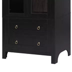 sumyeg Alacena de Cocina Alta de 71 Pulgadas con Arcos y Puertas de Vidrio, Estantes Ajustables y 2 Cajones Grandes