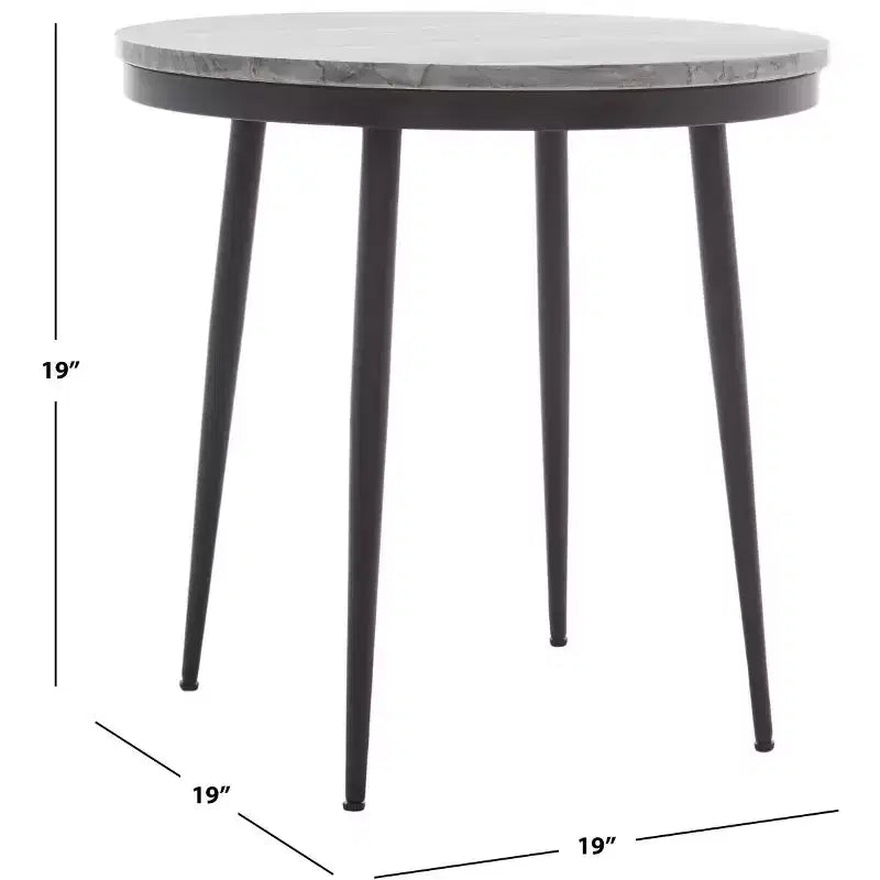Mesa auxiliar de mármol Nylah - ACC3716 - Mármol gris/negro - Safavieh