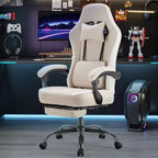 TUYOHW Ergonomic Office Chair with Padding Armrest, Gaming Chair with Lumbar Support, Swivel Rolling Chair with Wheels for Home, Office