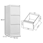 Archivador Acekool de 3 cajones con cerradura, archivador vertical de alta resistencia para oficina en casa