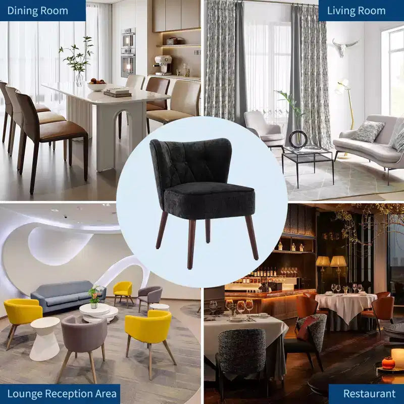 Sillones decorativos para sala de estar, Sillones de sala de estar de tela de madera de mediados de siglo, Sillones laterales para sala de estar, dormitorio, rincón de lectura