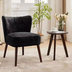 Sillones decorativos para sala de estar, Sillones de sala de estar de tela de madera de mediados de siglo, Sillones laterales para sala de estar, dormitorio, rincón de lectura
