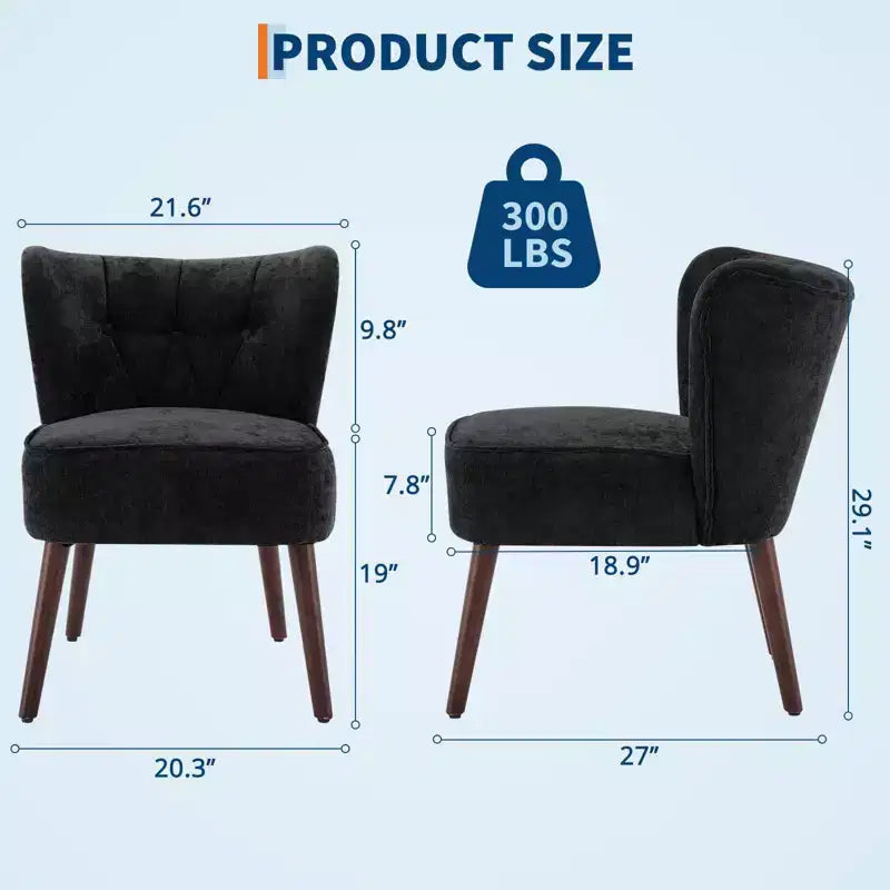Sillones decorativos para sala de estar, Sillones de sala de estar de tela de madera de mediados de siglo, Sillones laterales para sala de estar, dormitorio, rincón de lectura