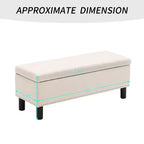 Banco de almacenamiento rectangular de alta capacidad con tapizado de lino capitoné Furniliving, con botones, para dormitorio/entrada/pasillo