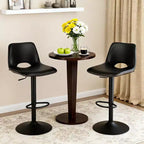 Set of 2 Modern Adjustable Swivel Bar Stools with Backrest, Faux Leather Counter Chairs for Kitchen Island, Dining Room or Living Area