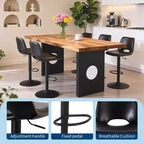 Juego de 2 Taburetes de Bar Modernos Ajustables Giratorios con Respaldo, Sillas de Mostrador de Cuero Sintético para Isla de Cocina, Comedor o Sala de Estar