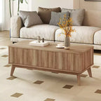 Mesa de centro elevable acanalada Costway de 43.5'' con compartimentos ocultos para el hogar