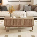 Mesa de centro elevable acanalada Costway de 43.5'' con compartimentos ocultos para el hogar