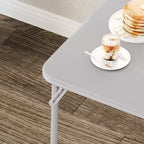 Mesa Plegable de 34" con Patas Retráctiles y Tablero Acolchado de PU, Mesa Cuadrada Portátil para Juegos, Hogar, Fiestas, Picnics (Solo Mesa)