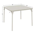 Mesa Plegable de 34" con Patas Retráctiles y Tablero Acolchado de PU, Mesa Cuadrada Portátil para Juegos, Hogar, Fiestas, Picnics (Solo Mesa)