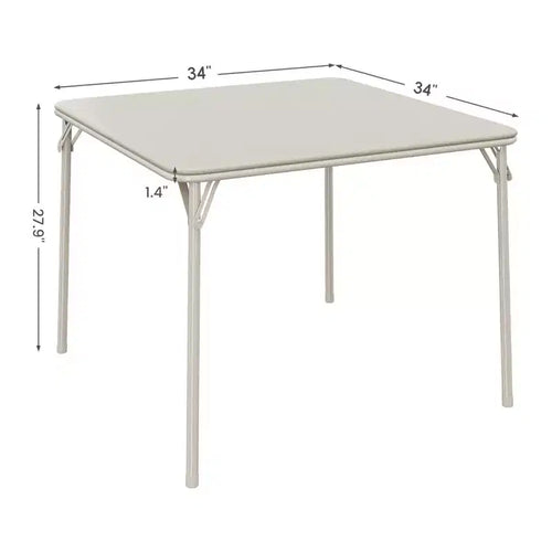 Mesa Plegable de 34" con Patas Retráctiles y Tablero Acolchado de PU, Mesa Cuadrada Portátil para Juegos, Hogar, Fiestas, Picnics (Solo Mesa)