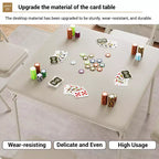 Mesa Plegable de 34" con Patas Retráctiles y Tablero Acolchado de PU, Mesa Cuadrada Portátil para Juegos, Hogar, Fiestas, Picnics (Solo Mesa)
