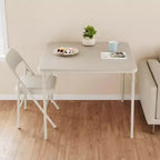 Mesa Plegable de 34" con Patas Retráctiles y Tablero Acolchado de PU, Mesa Cuadrada Portátil para Juegos, Hogar, Fiestas, Picnics (Solo Mesa)