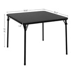 Mesa Plegable de 34" con Patas Retráctiles y Tablero Acolchado de PU, Mesa Cuadrada Portátil para Juegos, Hogar, Fiestas, Picnics (Solo Mesa)