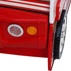 Cama GDFStudio Juna para niños con forma de camión de bomberos con luz LED, tamaño doble