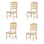 GDFStudio Terry Sillas de comedor tapizadas de madera de caucho vintage con diseño de respaldo dentado
