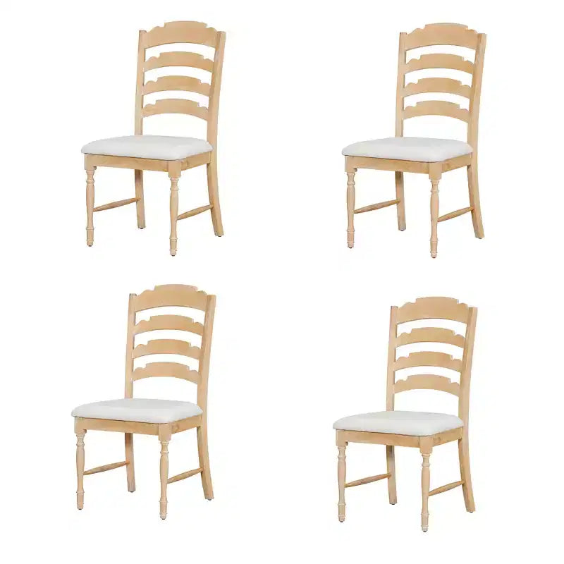 GDFStudio Terry Sillas de comedor tapizadas de madera de caucho vintage con diseño de respaldo dentado
